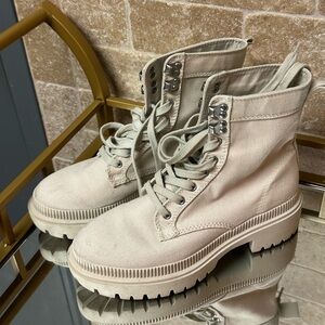 H&M Cream Lace Up Boots